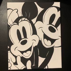 Mickey and Minnie wall art hand painted